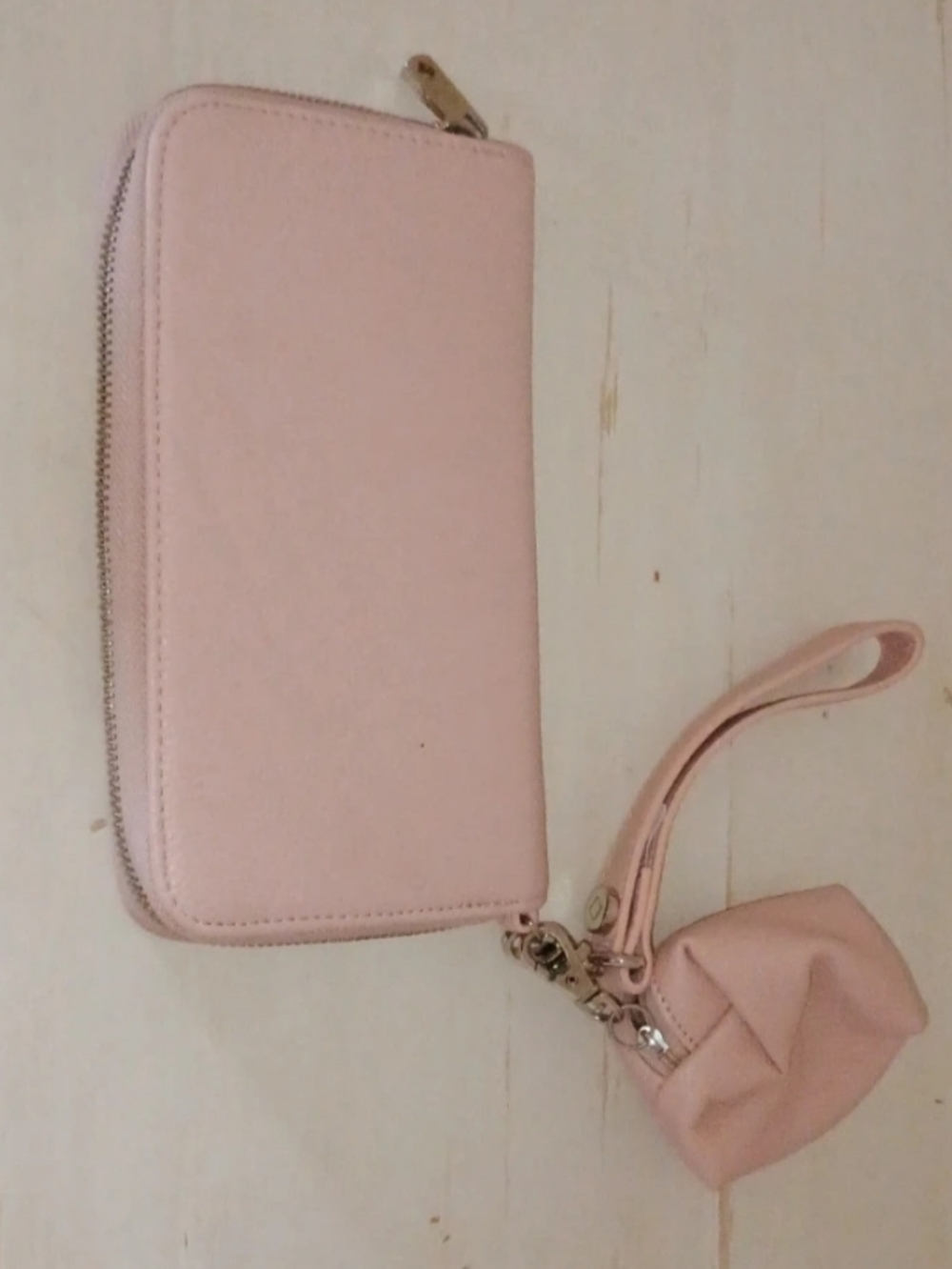 31 All About The Benjamin's Blush Pink Zip Wallet with Wristlet and Pouch